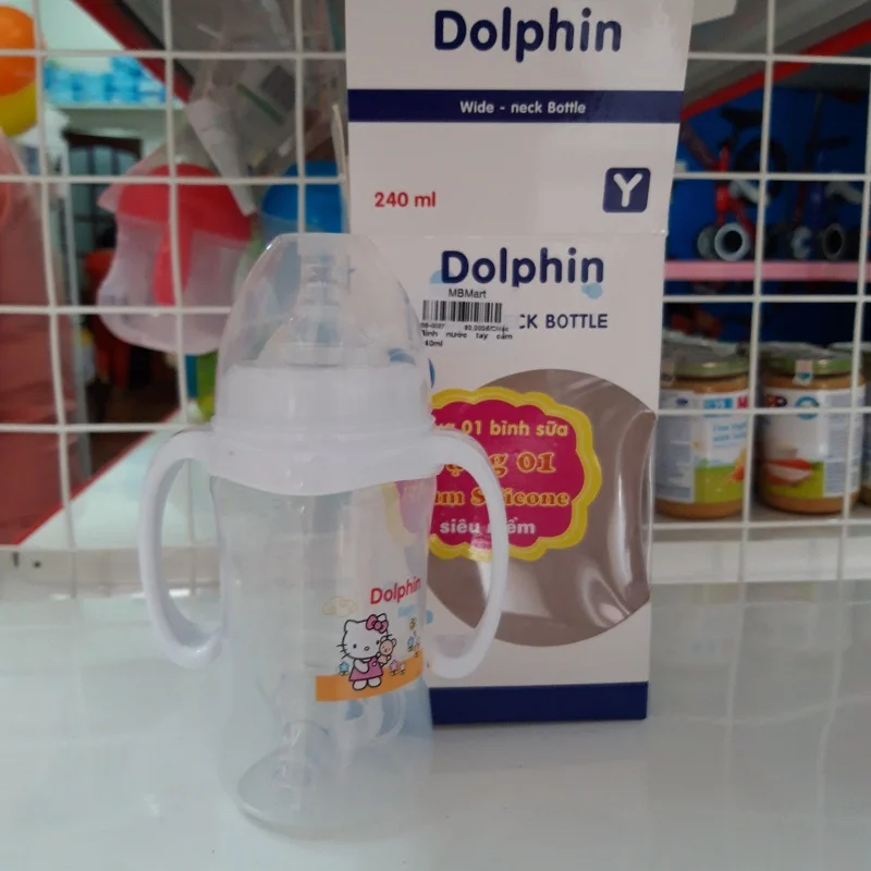Bình sữa có tay cầm dolphin 240ml
