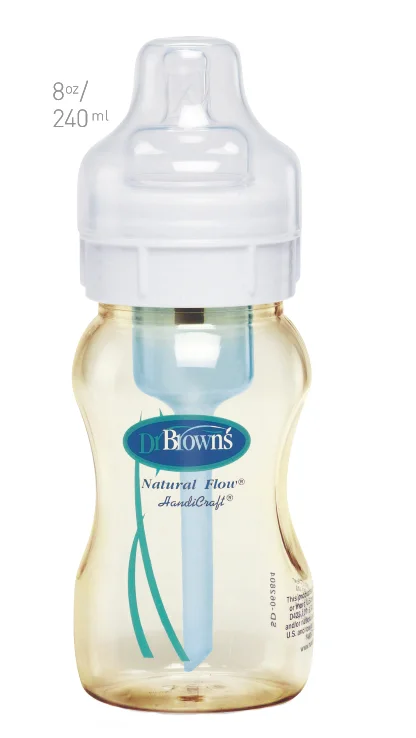 Bình sữa Dr Brown cổ rộng 240ml (nhựa PES)