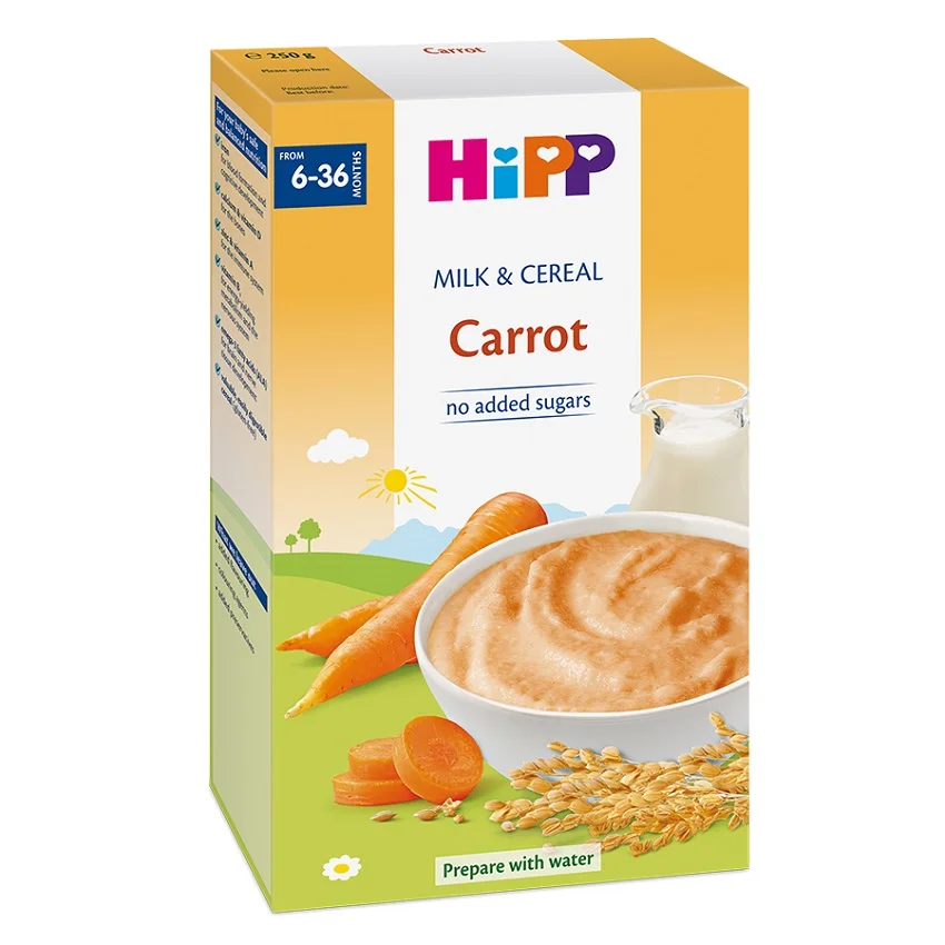 Bột dinh dưỡng Hipp sữa và rau củ cà rốt 250g