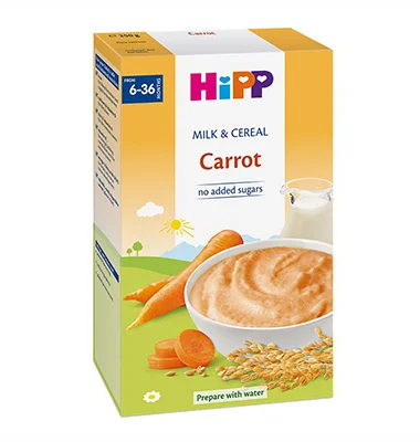 Bột ăn dặm Hipp sữa và rau củ cà rốt 250g