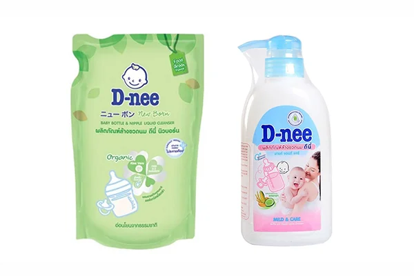 2 loại nước rửa bình Organic và loại thông thường của Dnee