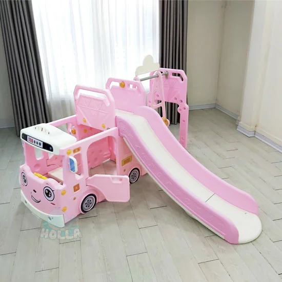 Cầu trượt xích đu ô tô cho bé Holla HL-10102 màu hồng cho bé gái