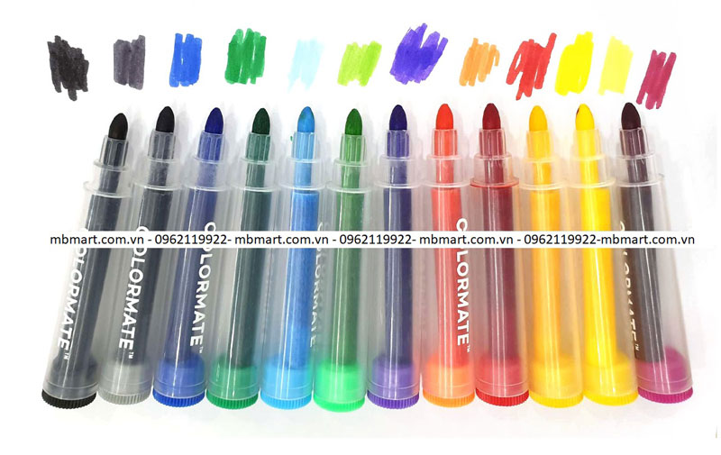 Túi nhựa 12 Translucent Markers colormate cây bút lông