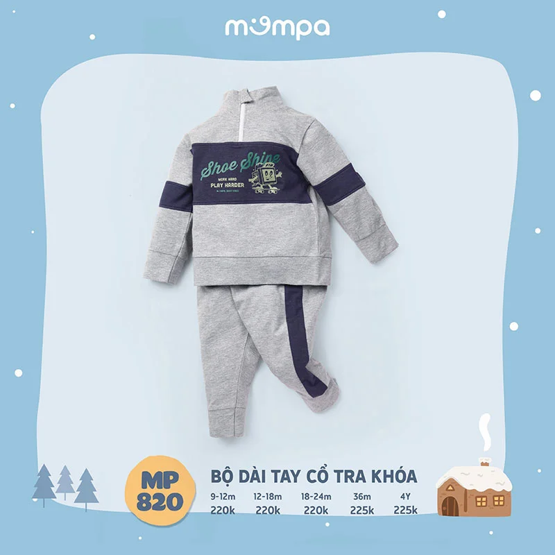 Bộ quần áo thu đông cho bé Mompa MP-820