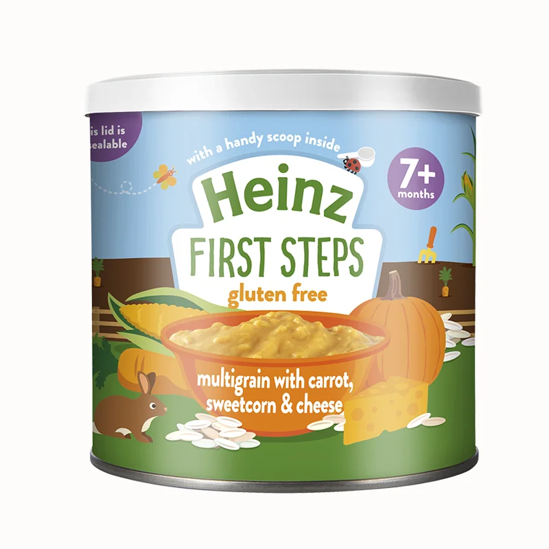 Bột ăn dặm Heinz ngũ cốc cà rốt phô mai và bắp ngọt 7M+ (200g)