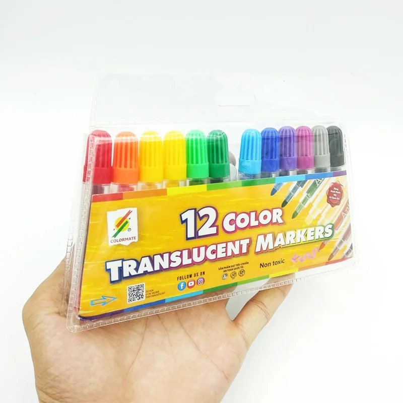 Bút màu nước Translucent Markers Colormate - 12 màu