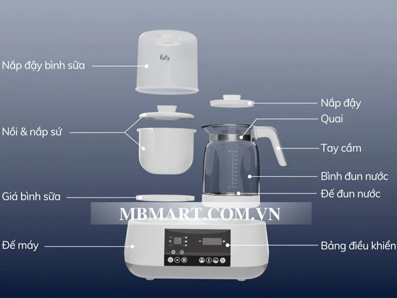 Máy tiệt trùng và hâm nước pha sữa FatzBaby Multimax 1 FB9002SJ