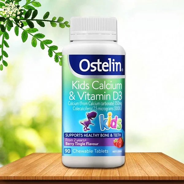 Ostelin Calcium & Vitamin D3 Kids hương dâu của Úc