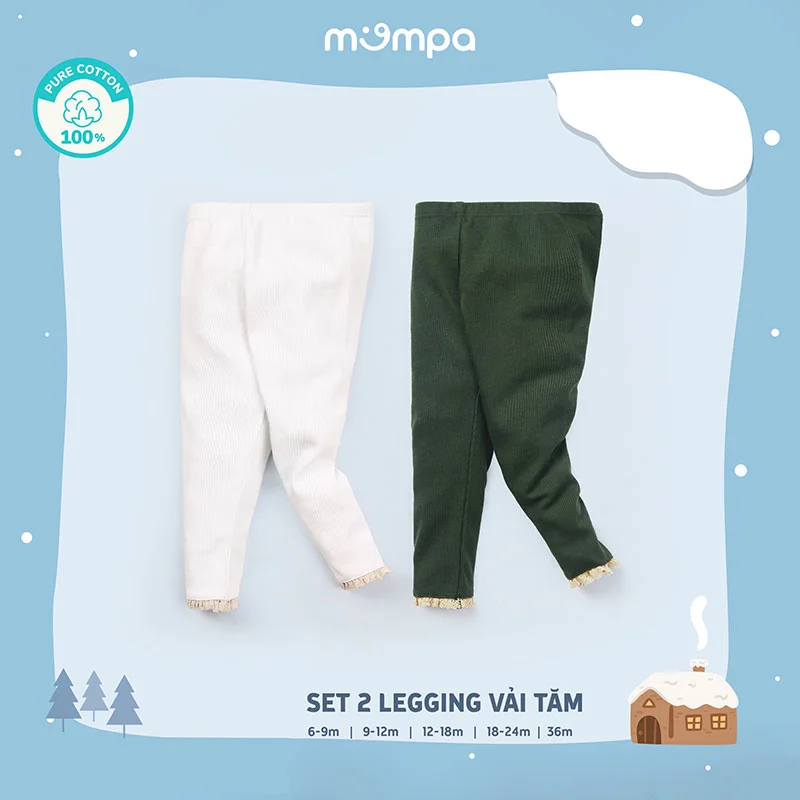 Set 2 quần legging cho bé Mompa MP-816