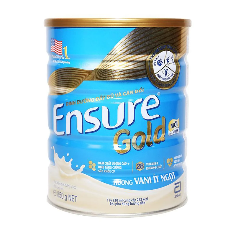 Sữa Ensure Gold hương vani ít ngọt 850g
