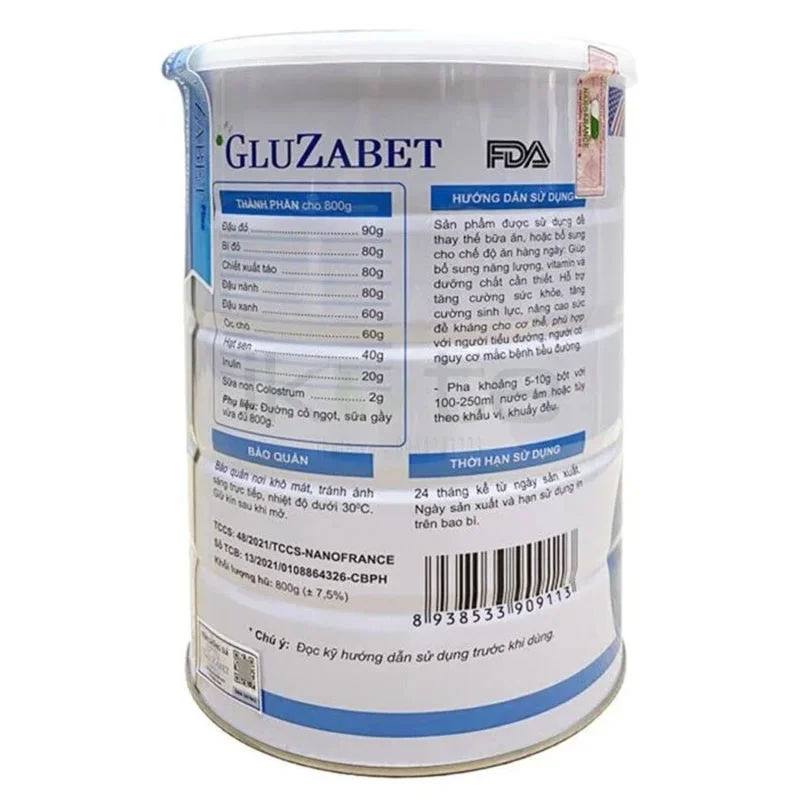 Sữa Gluzabet dành cho người tiểu đường