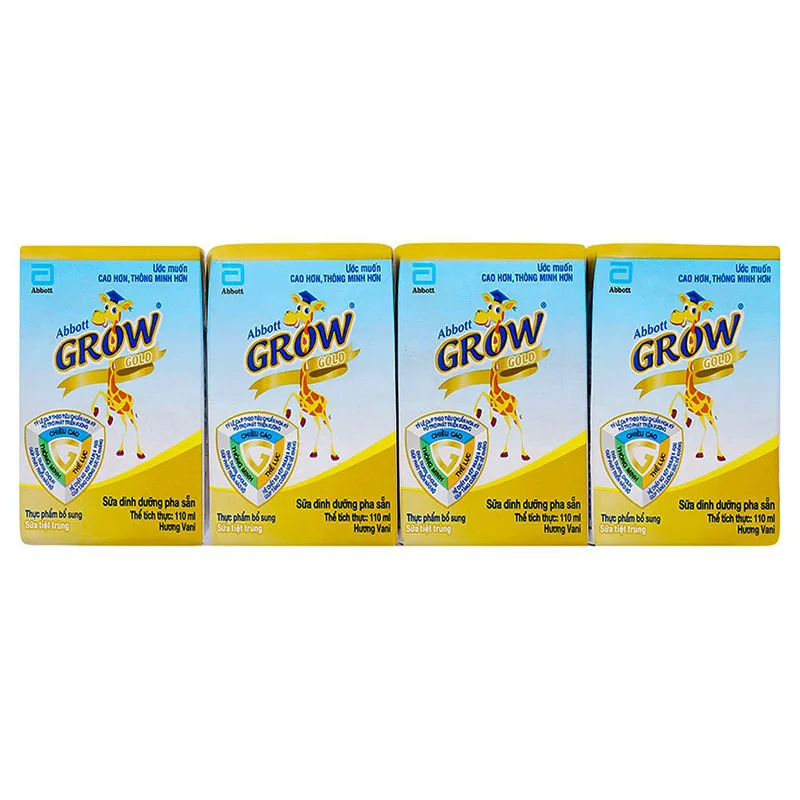 Sữa bột pha sẵn Abbott Grow Gold 110ml hương vani (vỉ 4 hộp)