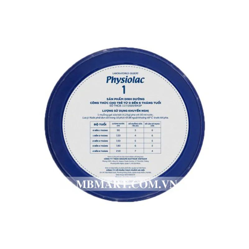 Sữa Physiolac số 1 400g (mẫu mới)