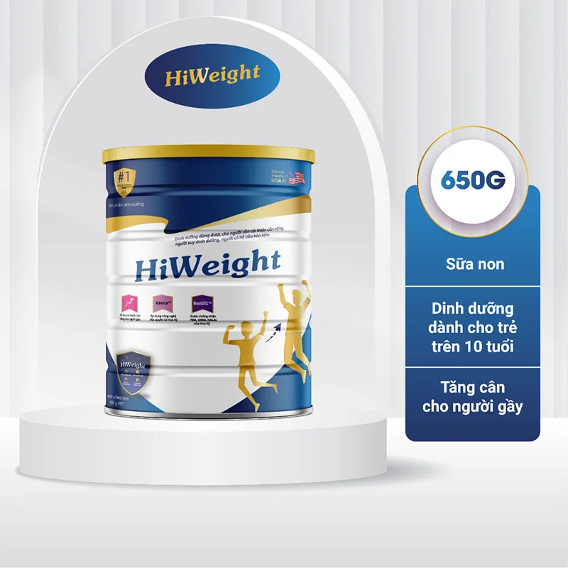 Sữa tăng cân HiWeight 650g cho trẻ từ 10 tuổi