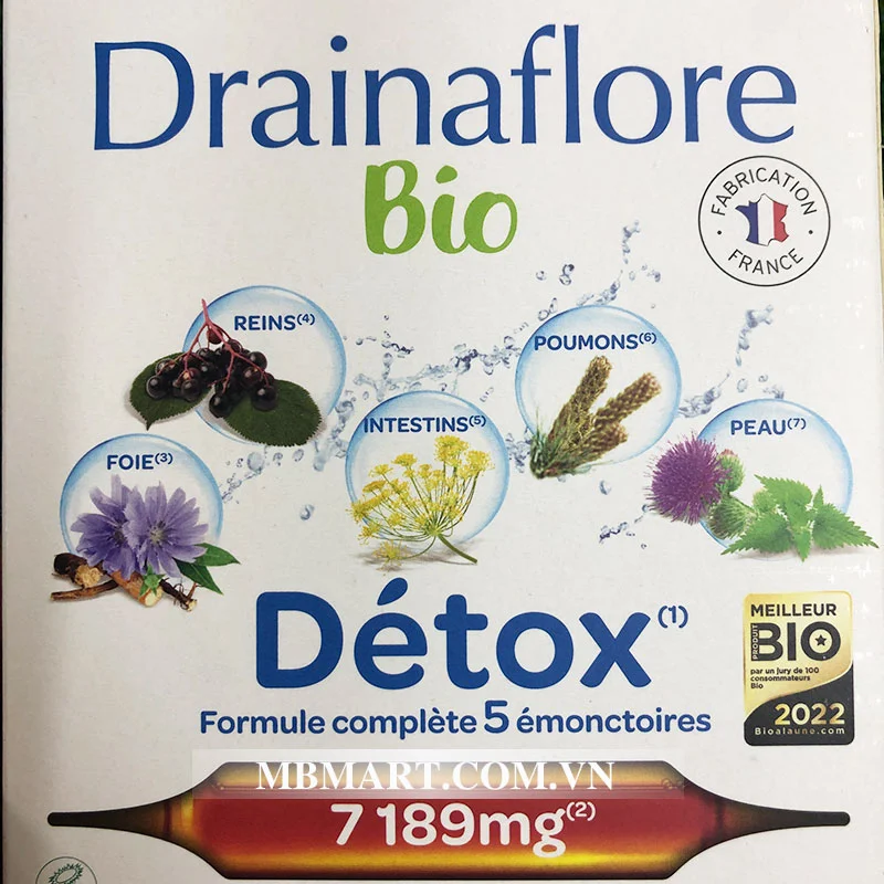 Thực phẩm Drainaflore Bio Detox giải độc gan, thanh lọc cơ thể