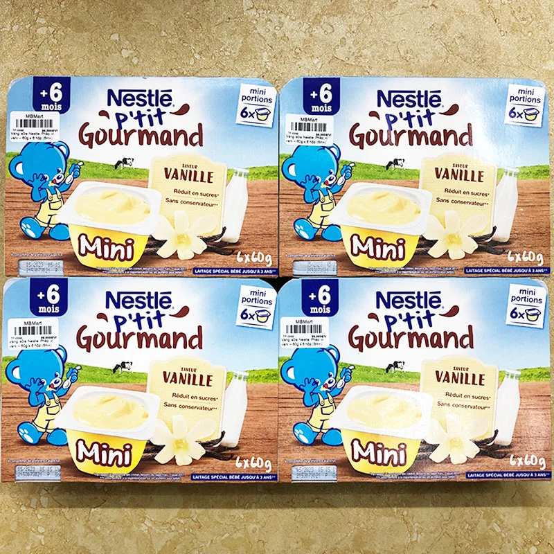 Váng sữa Nestle P'tit Gourmand vị vani của Pháp (vỉ 6 hũ)