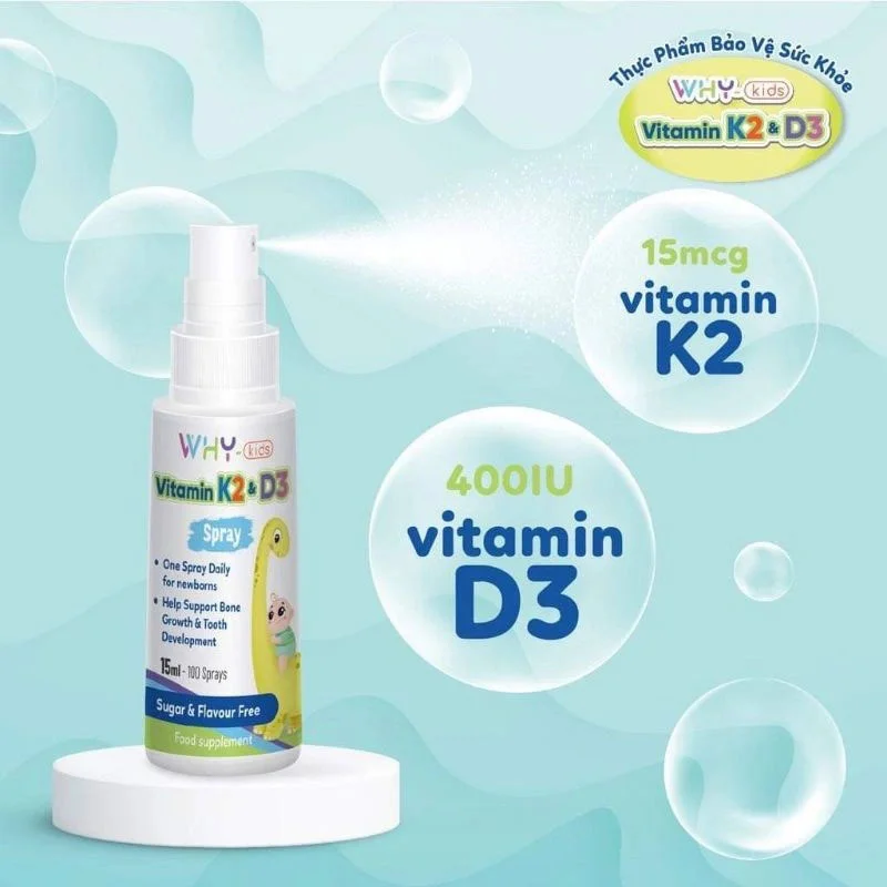 Vitamin D3K2 dạng xịt cho trẻ sơ sinh Why Kids