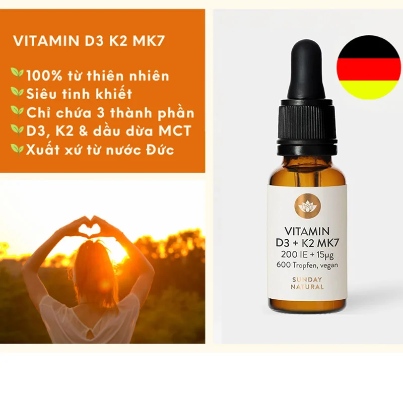 Vitamin D3 K2 MK7 Sunday Natural 16,98gr (0m+)