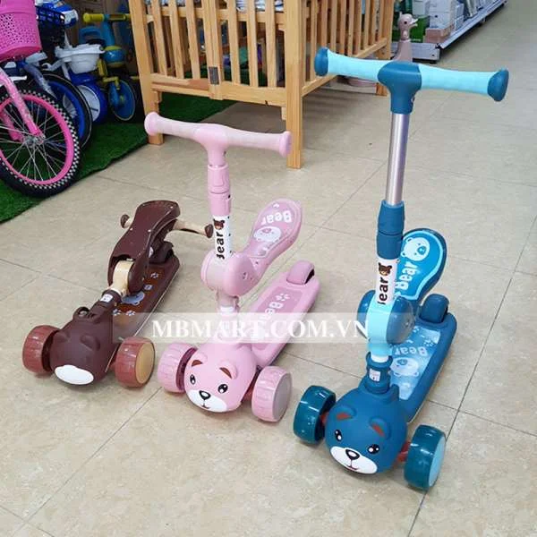 xe-truot-scooter-cho-be-hinh-gau-2in1-1-1