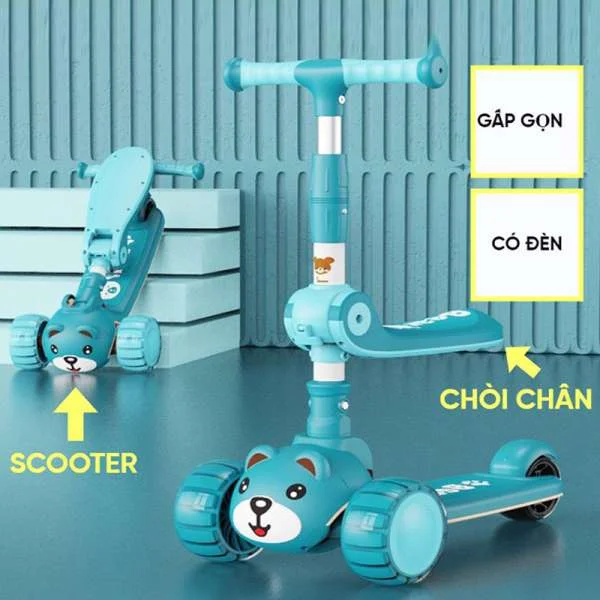xe-truot-scooter-cho-be-hinh-gau-2in1-6