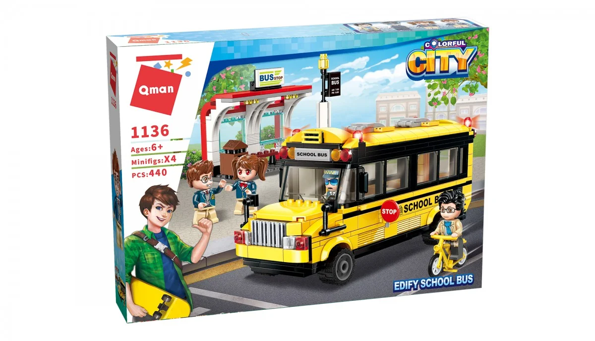 Bộ xếp hình xe buýt trường học 1136