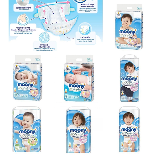 REVIEW Bảng giá bỉm Moony nhập khẩu dành cho các bé sơ sinh