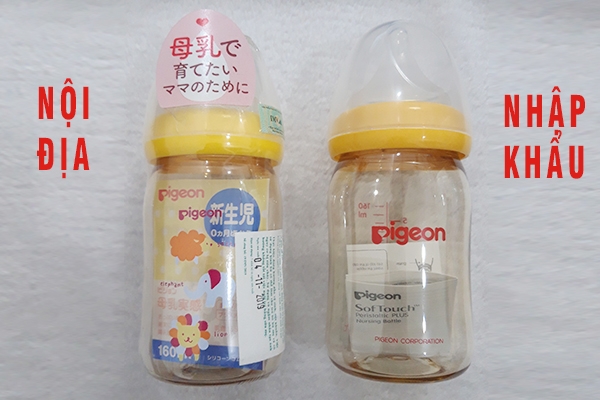 Điểm khác nhau của bình sữa Pigeon nhập khẩu và nội địa