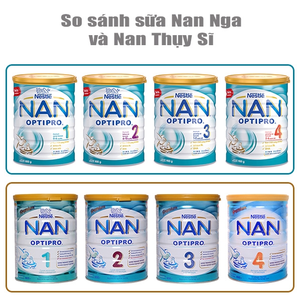 So sánh sữa Nan nga và Nan Thụy Sĩ có điểm gì khác nhau ?