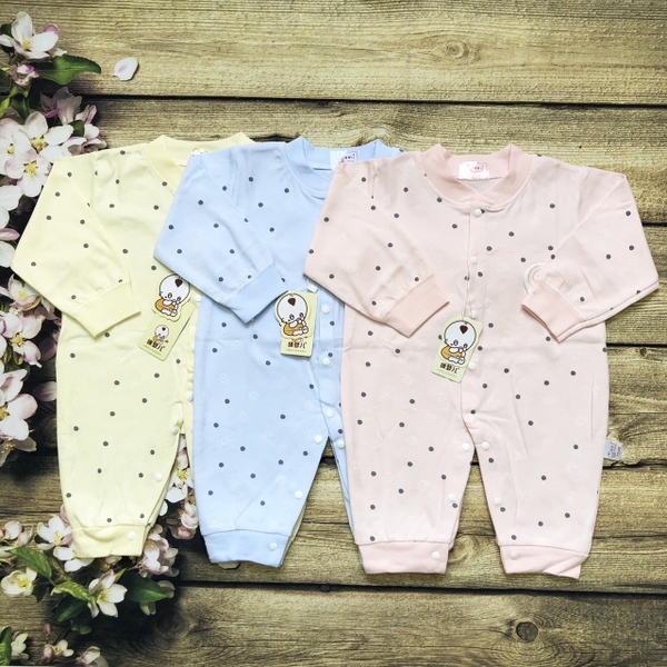 Bộ body cotton nỉ chấm bi nhiều màu