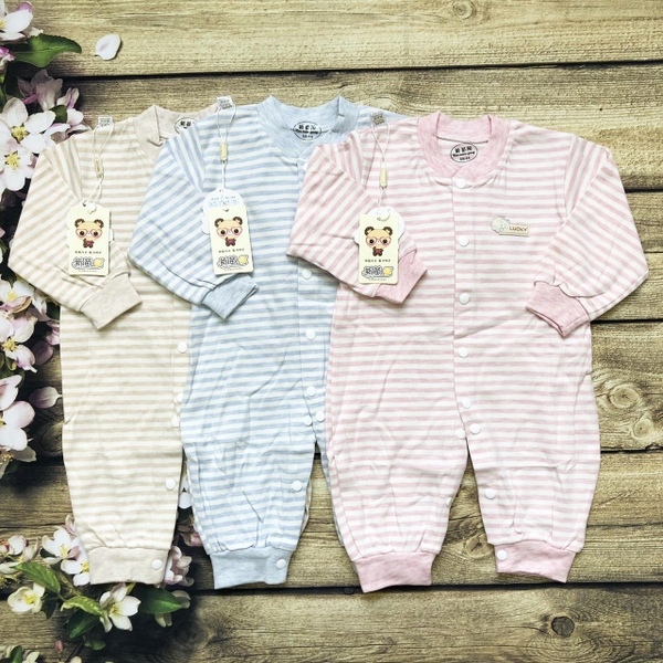 Bộ body cotton nỉ kẻ nhiều màu