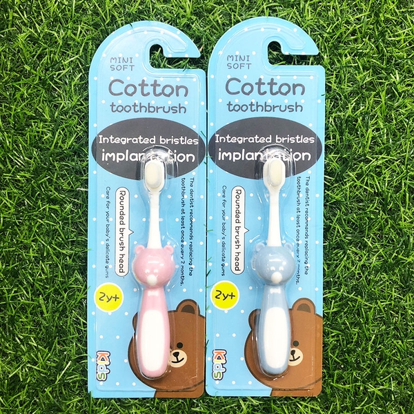 Bàn chải đánh răng siêu mềm Cotton dành cho bé 2Y+