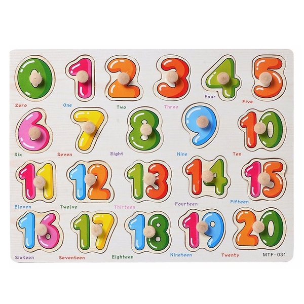 Bảng ghép hình núm gỗ chữ số BA101