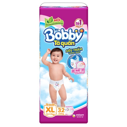 Bỉm quần Bobby trà xanh bịch nhỏ (L36, XL32, XXL28)