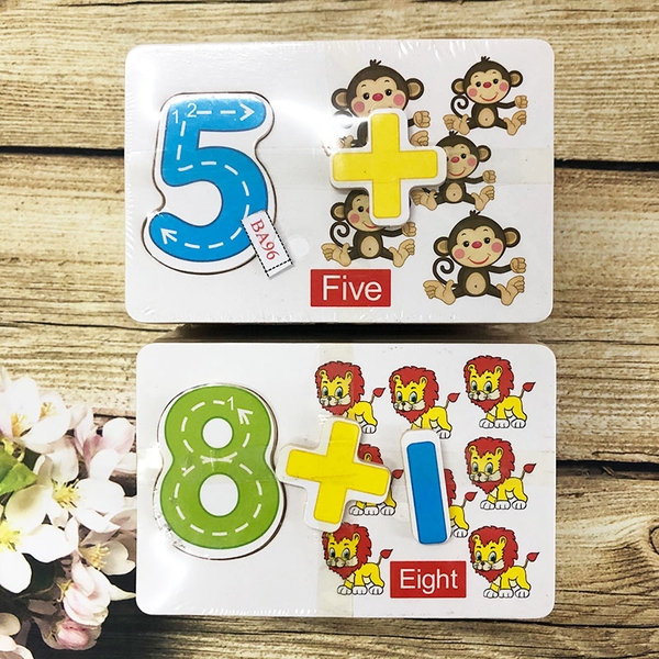Bộ thẻ học số cho bé BA96 bằng gỗ