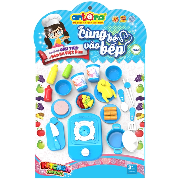 Đồ chơi nấu ăn Antona no.257 dạng vỉ (màu xanh)