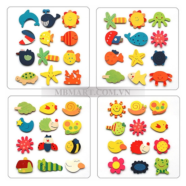 Bộ đồ chơi sinh vật biển bằng gỗ nam châm G19 (12 chi tiết)