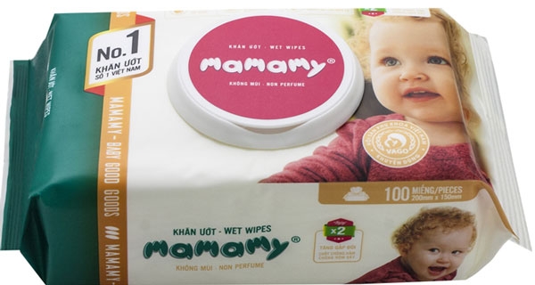 Giấy ướt mamamy (xanh, có nắp)