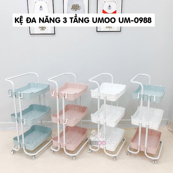 Kệ sắt đa năng 3 tầng Umoo UM-0988 (có bánh xe)