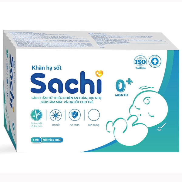 Khăn lau hạ sốt Sachi thành phần thảo dược