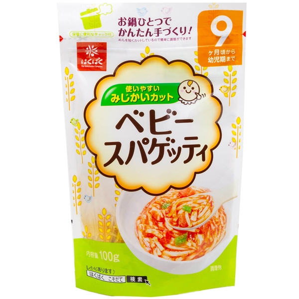 Mỳ cho bé Spaghety Hakubaku tách muối 9M+ (100gr)