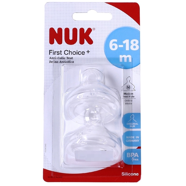 Set 2 Núm ty Nuk cổ rộng size M (số 2, silicon)