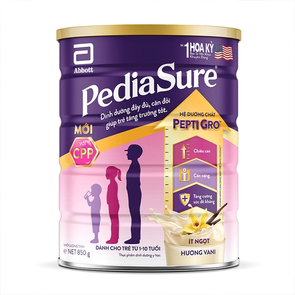 Sữa Pediasure BA 850gr ít ngọt (1-10 tuổi)