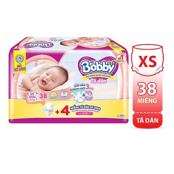 Tã dán Bobby XS - 38, 70 miếng (