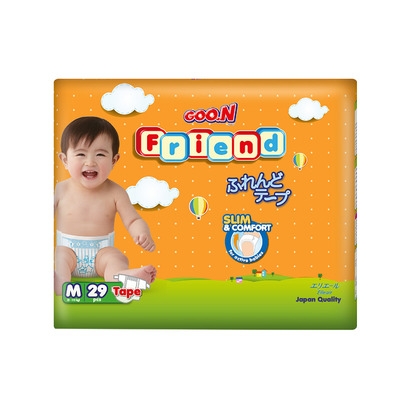 Bỉm Goon friend dán bịch nhỏ (M29,L24,XL22)