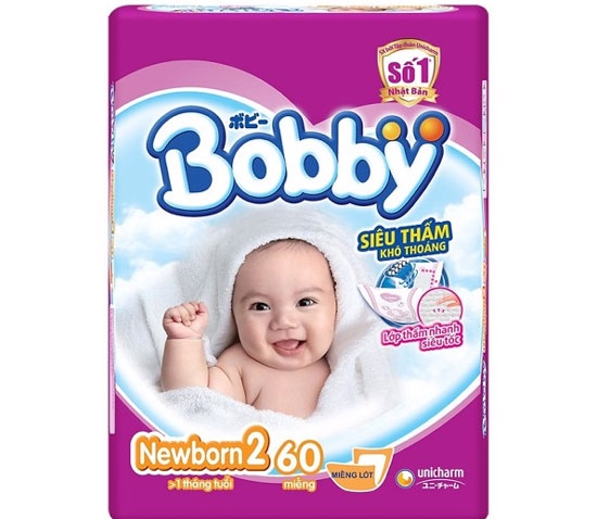 Tã giấy Bobby NB2 (60M)