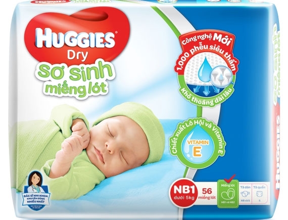 Miếng lót sơ sinh Huggies cho bé đủ size