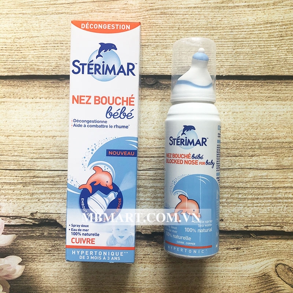 Xịt muối biển Sterimar kháng viêm cá heo màu cam 100ml