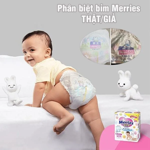 Phân biệt bỉm Merries thật giả nhất định mẹ bỉm sữa phải nắm rõ