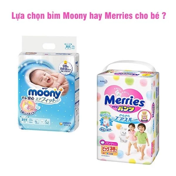 Thông tin so sánh bỉm Moony và Merries chi tiết và đầy đủ nhất