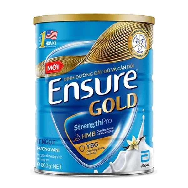 Sữa bột Ensure Gold 850g vani ít ngọt